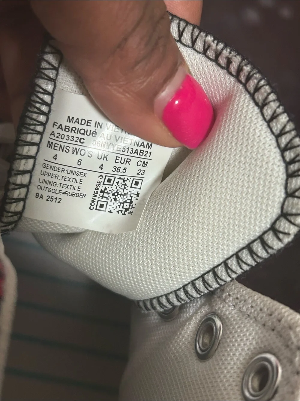 Converse White High-Top Sneakers with Pastel Character Insole